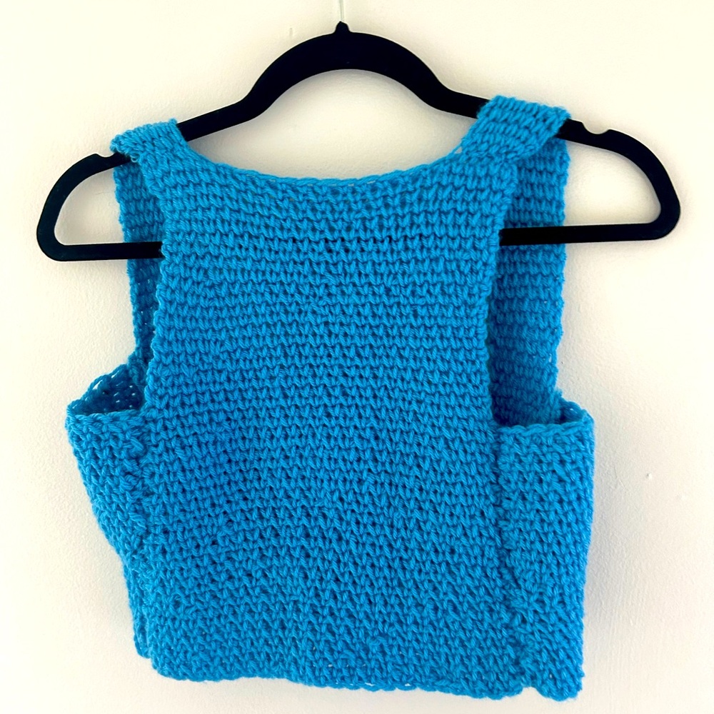 Vintage Handmade Backless Knit Crop Top